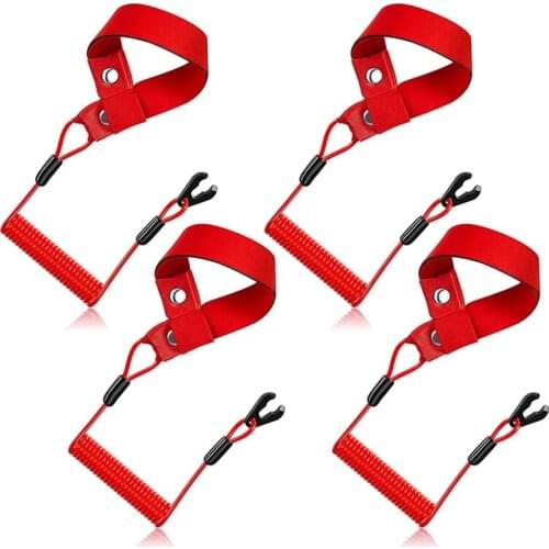 4 Pieces Outboard Lanyard Universal Outboard Switch Keys Universal Safety Boat Motor Outboard Suit for Most Outboard