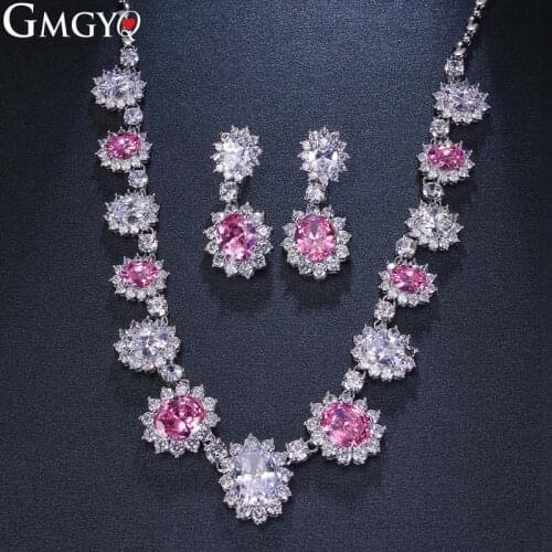 GMGYQ Korean version of pink zircon inlaid bridal girlfriend accessories