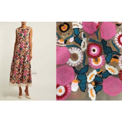 High quality French embroidery colorful sunflower satin mesh lace African lace/wedding dress/evening dress/evening party DY-WXB9