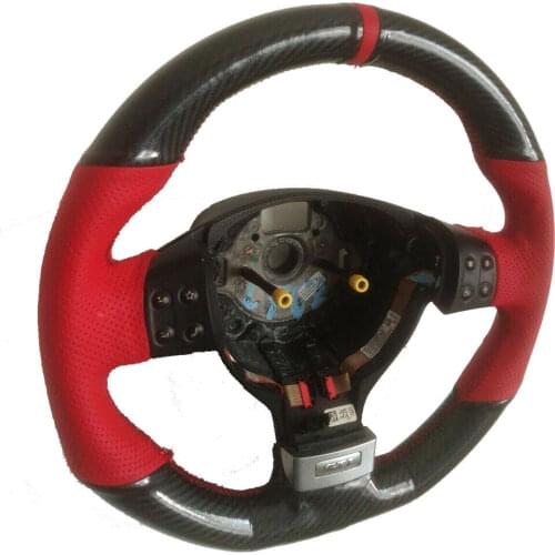 For VW Golf 5 GT Carbon Fiber&Leather Hand Sewing Steering Wheel Wrap Cover