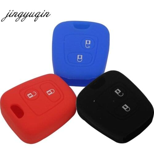 Jingyuqin Silicone Car Key Case for Peugeot 206 307 207 408 for Citroen C2 C3 C4 Iran Toyota Skin Rubber Key Cover