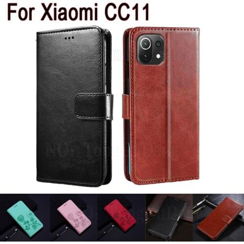 Mi CC11 Cover for Xiaomi CC11 Case Phone Shell Book For Xiaomi C11 2107119DC Magnetic Card Flip Wallet Leather Stand Etui Cases