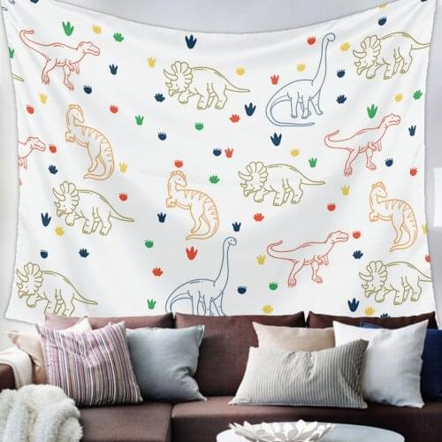Jurassic Cartoon Dinosaur Children Tapestry Bedroom Home Decoration Wall Blanket Tapestry Bedroom Wall Hanging Yoga Mat