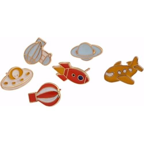 European and American foreign trade jewelry fashion popular minimalist oil new flight series brooch collar needle