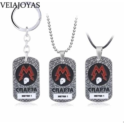 Hot Game Metro Exodus 2033 Pendant Necklace Vintage Souvenir Metal Tag Keychains Women Fashion Choker Men Jewelry Gifts kolye