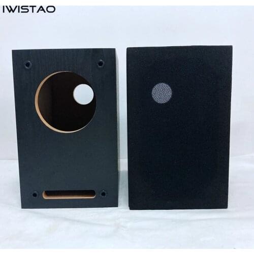 IWISTAO HIFI Labyrinth Empty Full Range Speaker Enclosure 4 Inch 1 Pair Bookshelf 15mm MDF Board Black