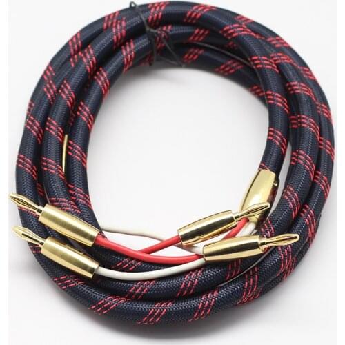 Speaker Cable HIFI Audio Audiophile High Fidelity 2.5m Speaker Cables Universal Y Plug Banana Head Oxygen-free Copper
