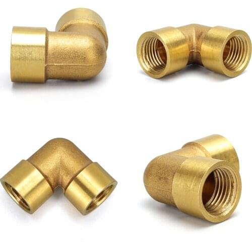 Female x Female Thread 1/8" 1/4" 3/8" 1/2" 3/4" 1" 90 Deg Brass Elbow Pipe Fitting Connector Coupler For Water Fuel Copper
