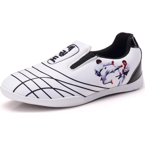 Men Taekwondo Sport Shoes White Lightweight Male Martial Arts Training Sneaker Slip on Kid Man Karate Kung Fu Trainer