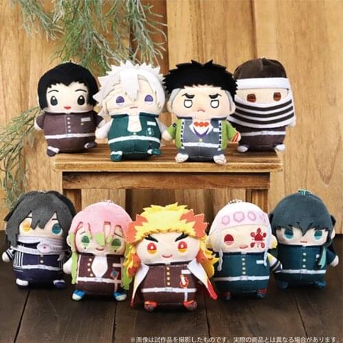 Stuffed Demon Slayer: Kimetsu No Yaiba 9cm Pendants Rengoku 9 Pillar Himejima Tokitou Muichirou Kanroji Mitsuri Plush Doll Gifts