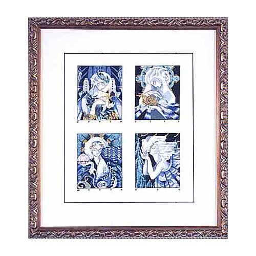 Fishxx Cross Stitch Kit E083 Four Abstract Mythological Sculptures Simple Embroidered Hand Embroidered