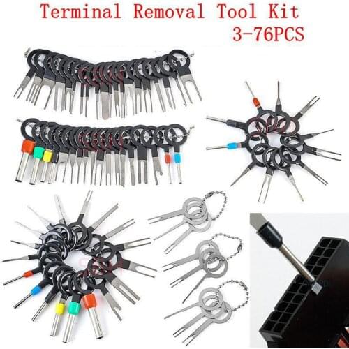 Terminal Removal Tool Kit Stainless Steel Wire Harness Needle Retractor 3-76PCS Push Needle Set