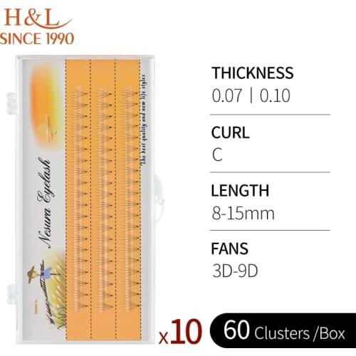 H&L SINCE 1990 3 Lines 3d to 10d Heat Bonded Pre Made Volume Fans Faux Mink Premade Russian Volume Eyelash Extension Supplies