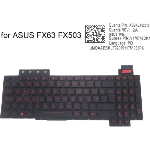 New Portuguese backlit Keyboard for ASUS ROG FX503V FX503VD FX503 VM PO Portugal qwerty laptops Keyboards hot sales AEBKLX01020