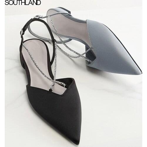 SOUTHLAND New products in spring 2021 Ladies Chain Pointed Toe Flat Sandals