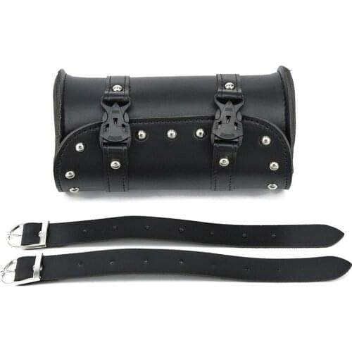 New Saddlebags for Motorcycle Bag Cruiser Tool Bag Fork Barrel Shape Handlebar Front Fork Bag Black Pannier saddle bags Tools