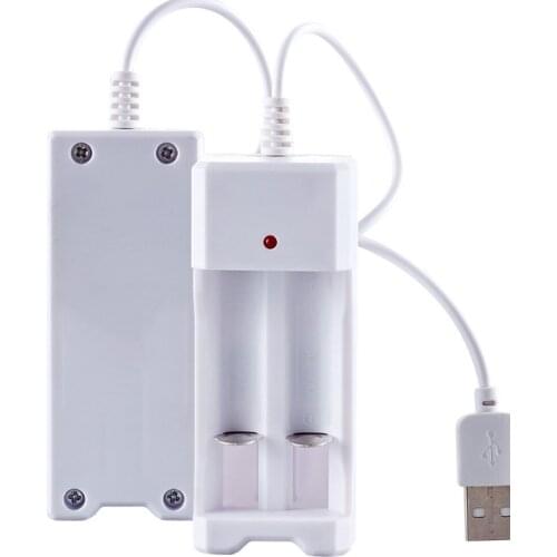 New USB Plug Battery Charger White 2 Slots AC 110V 220V Dual for AA/AAA Charging 3.7V Rechargeable Li-Ion