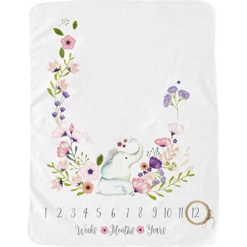 Photography Baby Monthly Blanket Milestone Photo Newborn Baby Blanket Soft Flannel Children Cartoon Sleeping Bath Crawling Wing