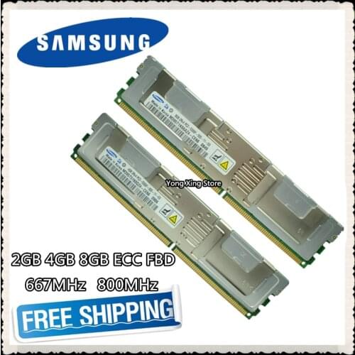 Samsung DDR2 2GB 4GB 8GB 667MHz 800MHz Server memory PC2- 5300F 6400F ECC FBD FB-DIMM Fully Buffered RAM 240pin 5300 6400 4G 8G