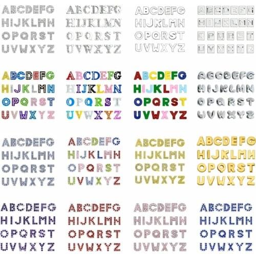 Wholesale 130pcs/lot 8mm A-Z Rhinestone Slide Letters Slide Charms DIY Accessories fit 8mm Wristband Pet Collar