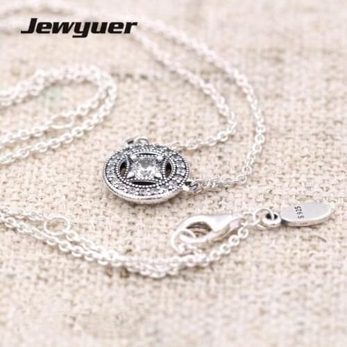 New Autumn collection Vintage Allure Necklaces for Women 925 Sterling Silver link chain Necklace Women Fine Jewelry Jewyuer NC21