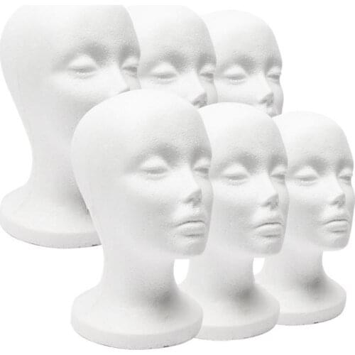 1PC Female Styrofoam Foam Mannequin Practical Foam Female Mannequin Head Wigs Glasses Cap Display Holder Stand Model Lightweight