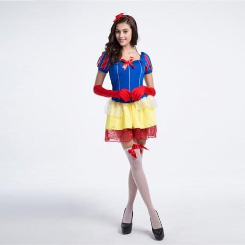 Lovely Girls Princess Dress Party Gown Halloween Cute Princess Snow White Costume For Women Vestidos