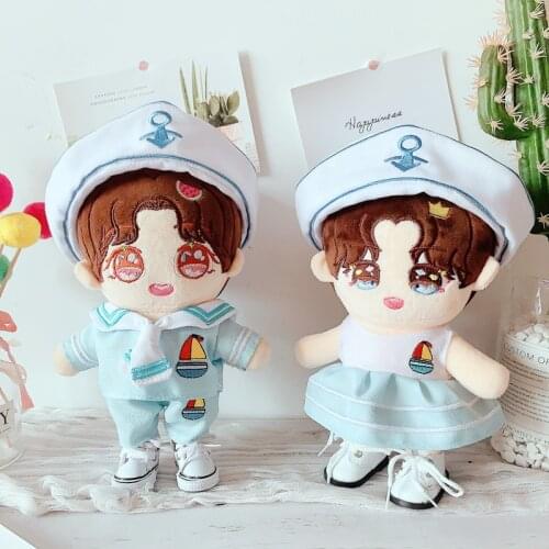 20cm DIY movie star idol Plush Doll navy Suit Body-Shape Doll Accessories Birthday Present Replaceable Clothes Toys Gift