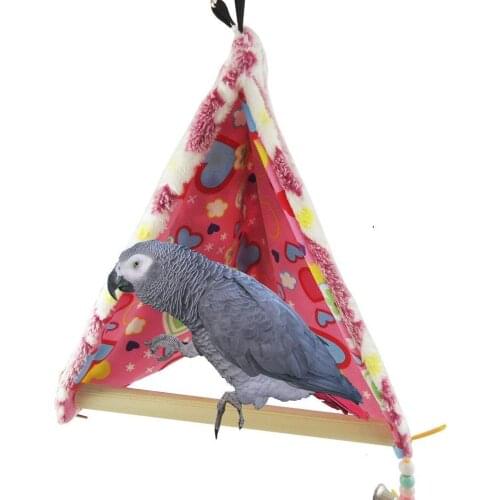 Bird Plush Perch Tent Nest Stand Winter Warm Hammock Hanging Cave for Macaw Amazon Parakeet Cockatiels Cockatoo Conure Lovebird