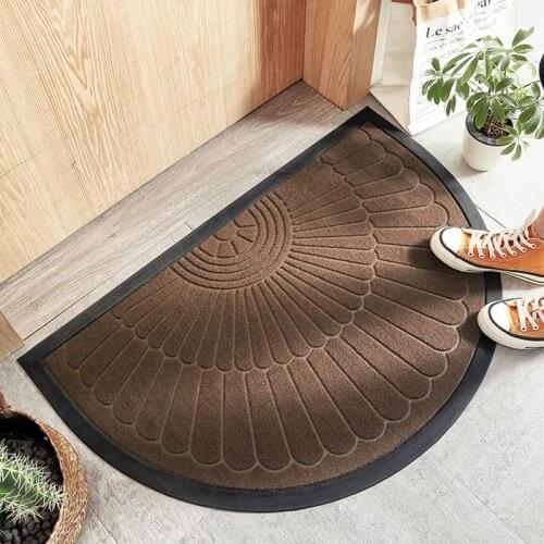 Semi-Round Welcome Door Mat Entrance Front Door Mat Non-Slip Outdoor Patio Area Rug Foot Pad For Hallway Bath Kitchen Doormat