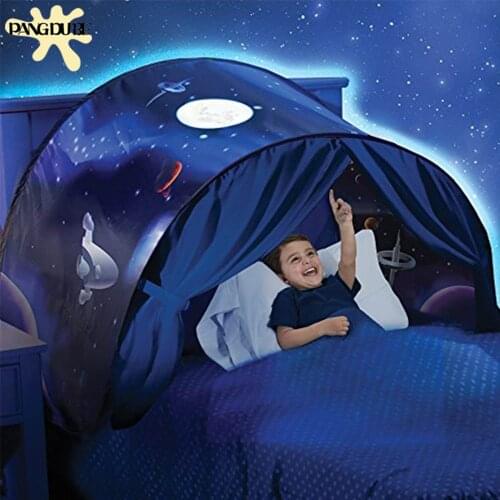 Dropshipping Kids Bed Tent Children Dream Bed Tents With Storage Pocket Girl Bed Tent Kids Room Decor Kid Toys Gift
