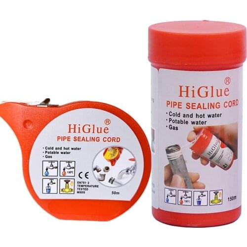 HiGlue 55 Pipe Sealing Cord Thread String Line New PTFE Tape For Water Gas Air Leak Fix