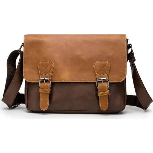 Luxury Mens Messenger Bags High Quaity PU Leather Crossbody Bag Male Shoulder Bags Laptop Bag Men Vinatge Satchel Bags 2021