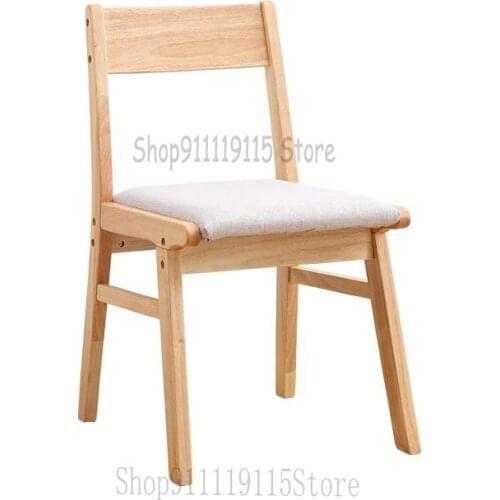 Solid Wood Dining Chair Household Simple Desk Chair Back Childrens Home Study Chair Coffee Milk Tea Dining Room Chair