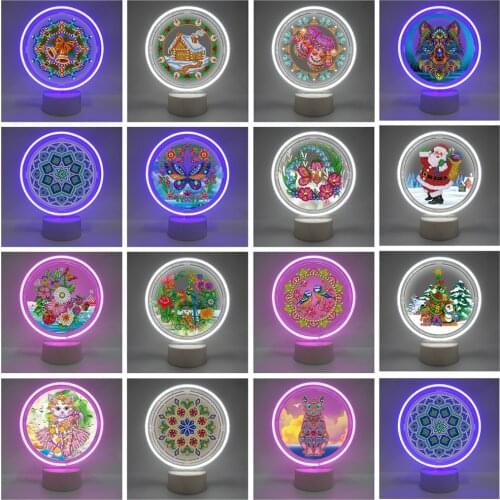 New Lamp DIY Special Shaped Diamond Painting Led Neon lights Diamond Embroidery Led Light kits Home Decor Lamp Gift