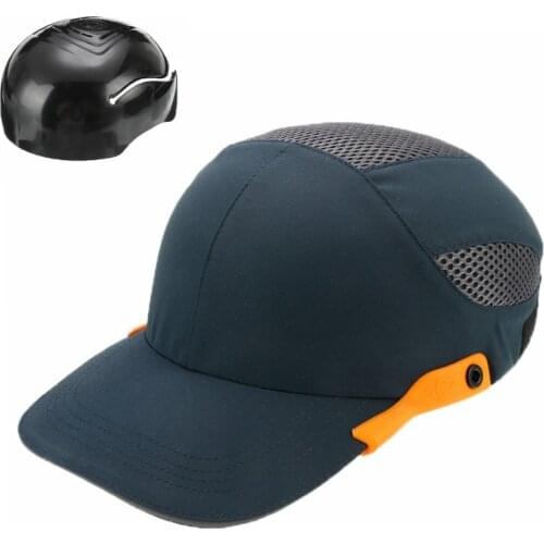 Safety Bump Cap With Reflective Head Workplace Construction Site Hat Black Stripes Lightweight and Breathable Hard Hat