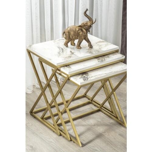 Venice Gold Metal Legs, Marble Pattern Mdf'li Zigon coffee table coffee tables table basse furniture living room table