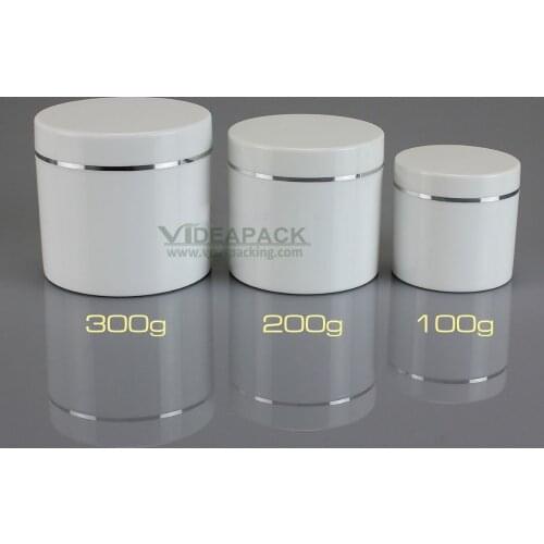 15 pcs / lot cosmetic jar 200g, 200ml white empty jar with cosmetics packaging