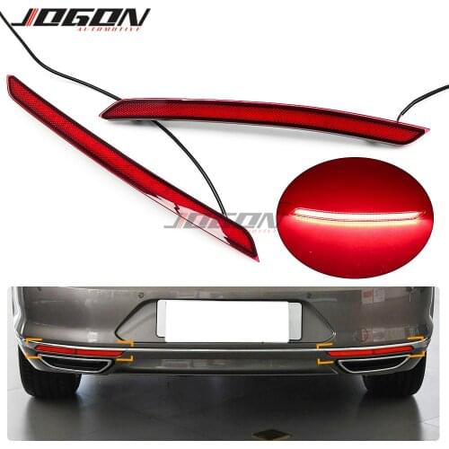2 pcs LED Rear Fog Rear Bumper Tail Light For VW For Volkswagen Passat B8 2015-2020 Lower Tail Lamp Stop Brake Reflector Light