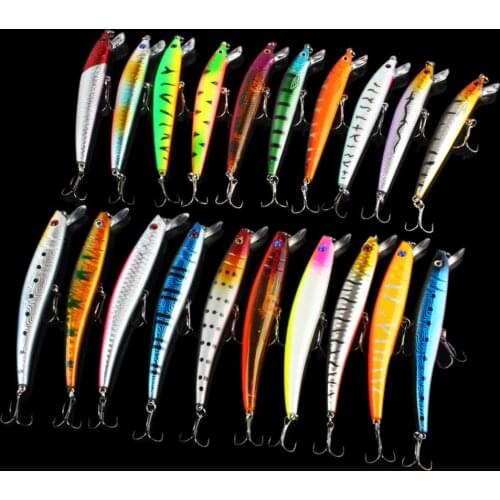 20pcs/lot Minnow 2 Models 9.5cm / 11.5cm Fishing Lures Sets 6# Hooks Fishing Hard Baits