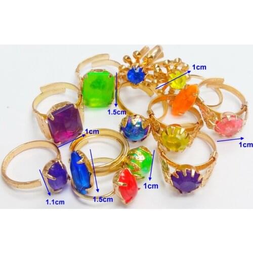 50 pcs Metal gold Girl gem RINGS VENDING MACHINE TOYS pinata Bag Filler Loot Gag Princess birthday party favor Favour gift prize