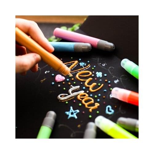 6 Colors/Set Creative 3D Magic Colored Markers Metallic Paint Marker Glass Ceramic Textile Fabric Paint Graffiti Art Marker Pens