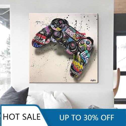 Graffiti Art Abstract Wall Art Canvas Painting Posters and Prints Gamepad Graffiti For Living Room Aesthetic Home Decoration