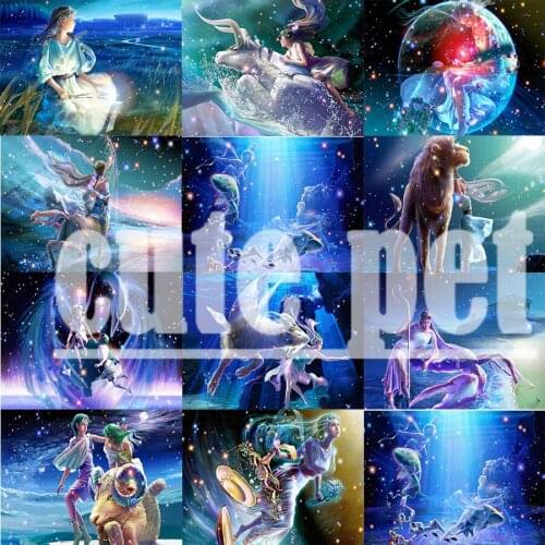 Diy Twelve constellations Diamond Painting Constellation Picture Diamond Embroidery Home Wall Decor Cross Stitch Diamond Mosaic