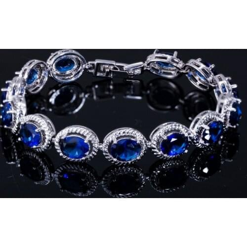 AAA Zircon Bracelet 925 Sterling Silver Gemstone Bracelets Bangle Luxury Wedding Bride Gift Jewelry