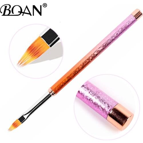 BQAN 1PCS Colorful Nail Art Brush Gel Brush For Nail Art Ombre Soft Gradient Brush For Manicure Nail Polish Drawing Painting Dec