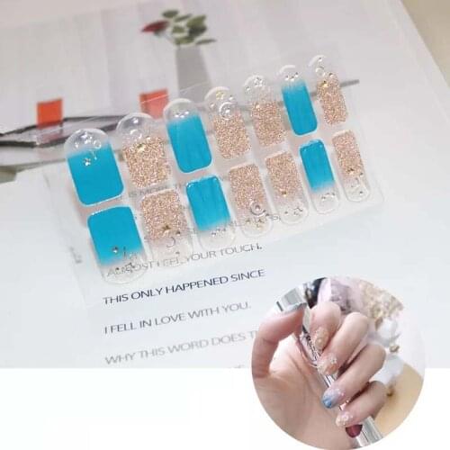Fashion Full Cover Nail Polish Wraps Adhesive Nail Stickers Nail Art Decorations Manicure Tools Environmental for Woman D31