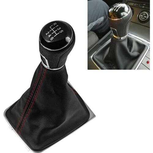 For VW Golf 7 A7 MK7 GTI GTD 2013 2014 2015 2016 2017 2018 Car 5 /6 Speed Gear Stick Level Shift Knob With Leather Boot Cover