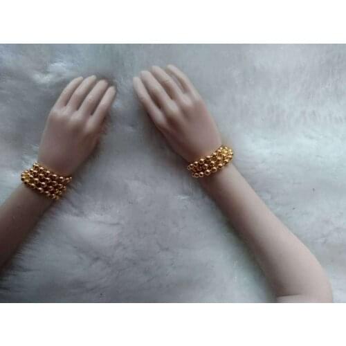 1:6 12" Female Figure Doll Accessory Golden Metal Bracelets Necklace Model Toy