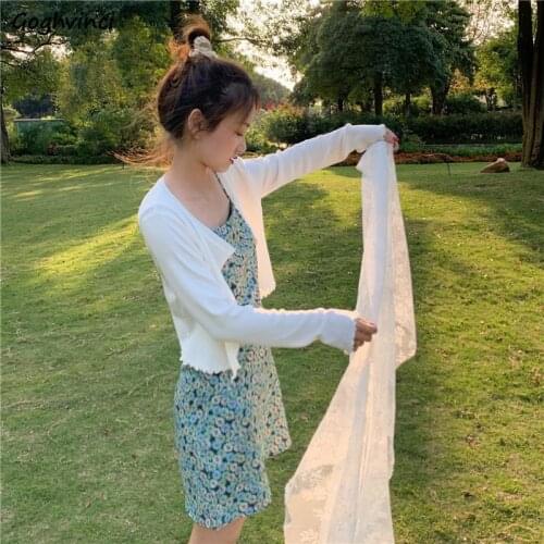 Cardigan Women Summer Short All-match Jumpers Womens Fashion Simple Chic Trendy Knitted Sweaters Female Ins Ulzzang Streetwear